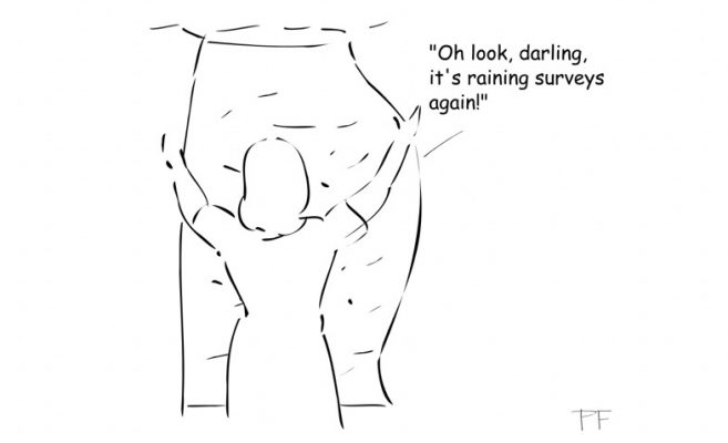 Raining surveys wide