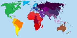 World map used for blog on cultural differences