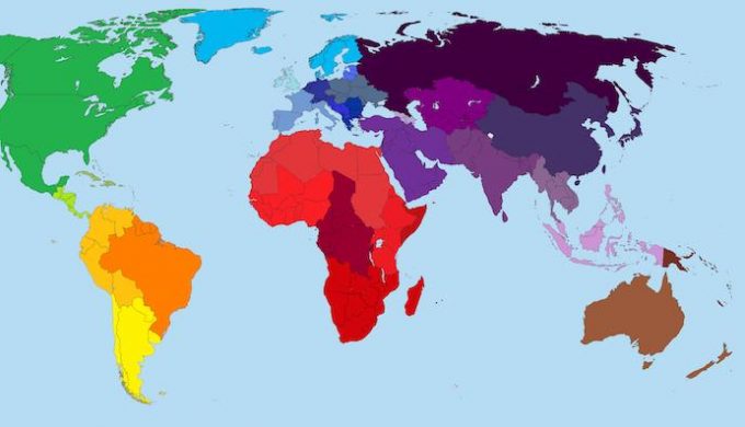 World map used for blog on cultural differences