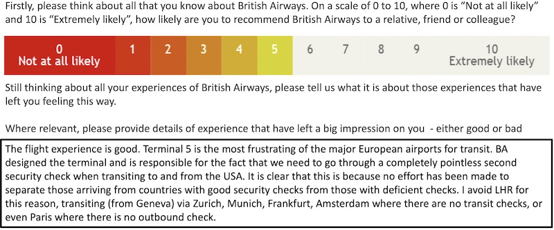 BA executive club survey 1